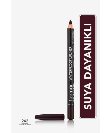 Flormar Waterproof Lipliner - Waterproof Lip Pencil No:242 Deep Bordeaux 1.14 g 8690604567577