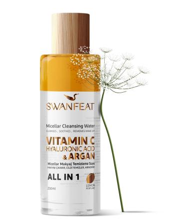 SWANFEAT Dual Phase Micellar Makeup Remover Water with Argan Oil Vitamin C and Hyaluronic Acid