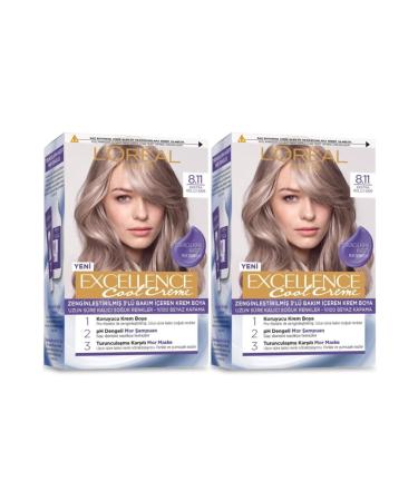 Excellence L'or al Paris Cool Creme Hair Dye 8.11 Extra Ash Blonde 2 Pieces