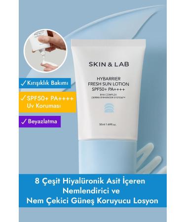 Skin&Lab Hybarrier Fresh Sun Lotion Spf 50+ | Pa++++ 50ml - Sunscreen with Hyaluronic Acid