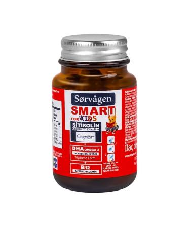 Sorvagen Smart Kids Citicoline Dha Omega 3 Norwegian Fish Oil B12 60 Capsules - Buy Online on GoSupps.com