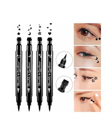 4 Pieces Waterproof Double Sided Star - Heart - Moon and Flower Patterned Pencil Eyeliner - Buy Online on GoSupps.com