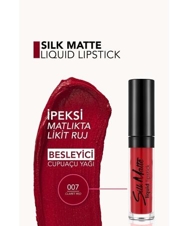 Flormar Velvet Texture Liquid Matte Lipstick - Silk Matte Liquid Lipstick - 007 CLARET RED - 8690604397365 - Buy Online on GoSupps.com