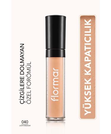 Flormar Liquid Concealer - Perfect Coverage Concealer - 040 Light-Medium 8690604558070