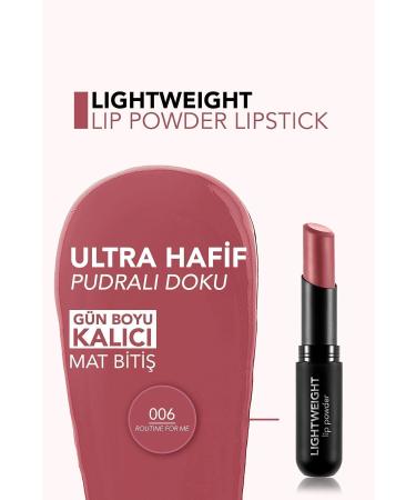 Flormar Ultra Light Matte Lipstick (DARK PINK) - Lightweight Lip Powder - 006 Routine For Me - 8682536061742 - Buy Online on GoSupps.com