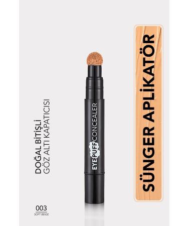 Flormar Natural Finish Creamy Concealer - Eye Puff Concealer - 003 Soft Beige - 8682536021746