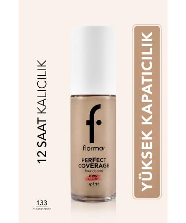 Flormar Perfect Coverage Intensive Concealer Water Based Foundation (Warm Undertone) -133 Classic Beige -8682536070591