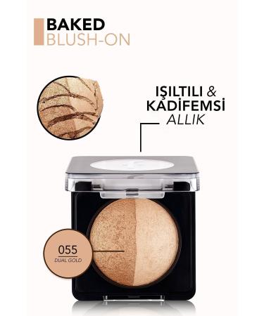 Flormar Shimmering Baked Blush - Baked Blush-On - 055 Dual Gold - 8682536051514 - Buy Online on GoSupps.com