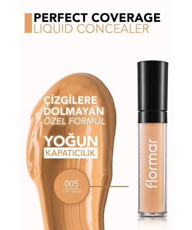 Flormar Liquid Concealer - Perfect Coverage Concealer - 005 Soft Beige - 8690604044986 - Buy Online on GoSupps.com