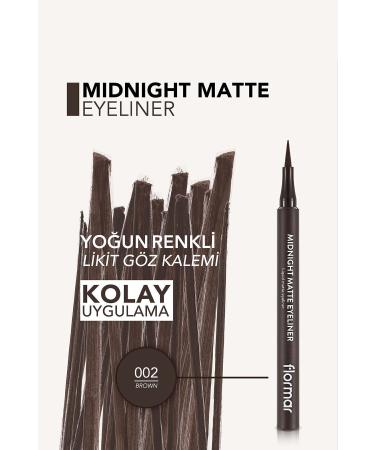 Flormar Matte Liquid Pencil Eyeliner (BROWN) - Midnight Matte Eyeliner - 002 Brown - 8690604641659 - Buy Online on GoSupps.com