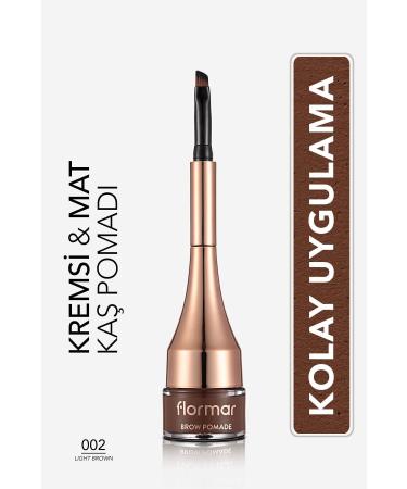 Flormar Intense Pigmented Permanent Eyebrow Pomade - Brow Pomade - 002 Light Brown - 8690604572199