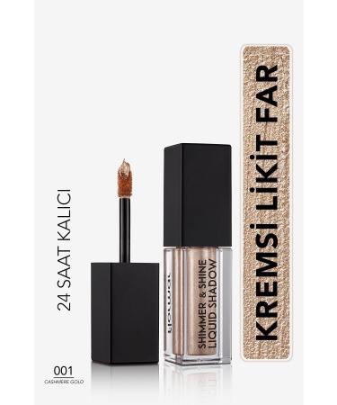 Flormar Metallic Liquid Eyeshadow (GOLD) - Shimmer & Shine Liquid Shadow - 001 Cashmere Gold - 8682536002592