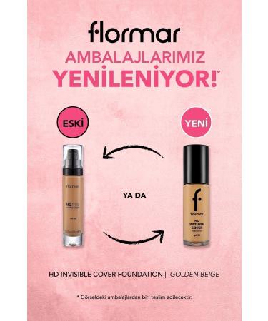 Flormar Natural Finish Foundation - Invisible Cover HD Fdt. - 110 Golden Beige - 8682536059152 - Buy Online on GoSupps.com