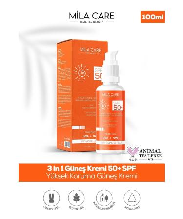 M LA CARE Very High Protection Tone Equalizing Brightening 3in1 Face Sun Cream 50 Spf 100ml X 2 Pieces