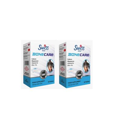 SWISS 2 Boxes Bonecare 30 Tablets (Calcium Magnesium Zinc Vitamin D3 K2) - Buy Online on GoSupps.com