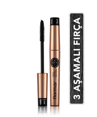 Flormar 3 Stage Adjustable Mascara (BLACK) - Triple Action Mascara - 001 - 8690604275588