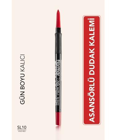 Flormar Lip Pencil - Stylematic Lipliner SL10 Vivid Red 8690604497065