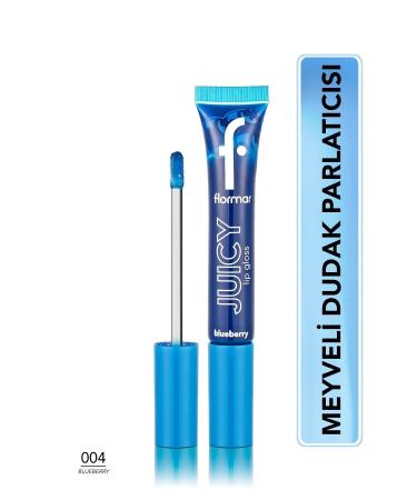 Flormar Fruit Flavored Lip Gloss (BLUEBERRY) - Juicy Lip Gloss - 004 Blueberry - 8682536087742