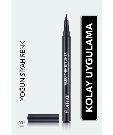 Flormar Ultra Thin Eyeliner (BLACK) - Ultra Thin Eyeliner - 001 Black - 8690604478491