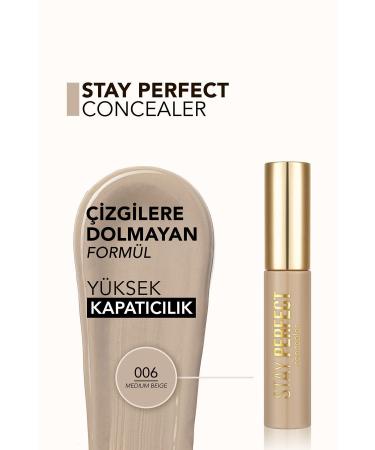 Flormar Natural Finish Concealer (COLD UNDERTONE) - Stay Perfect Concealer - 006 Medium Beige - 8682536085540 - Buy Online on GoSupps.com