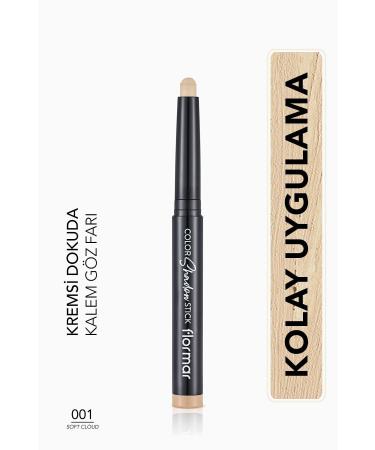 Flormar Waterproof Luminous Pencil Eyeshadow -color Shadow Stick -001 Soft Cloud-8682536039413