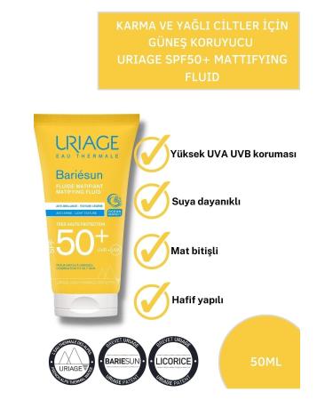 Uriage Bariesun Matte Fluid Spf50 Sun Cream 50ml - Buy Online on GoSupps.com