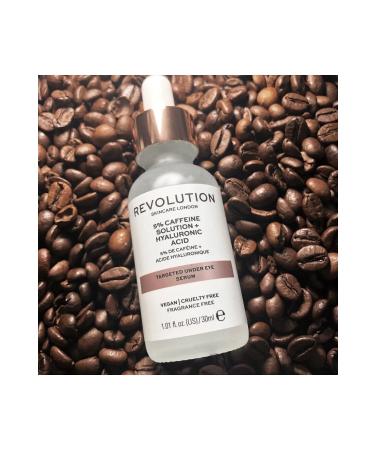 Revolution 5% Caffeine Solution + Hyaluronic Acid Brightening Hydrating Vegan Eye Serum 30ml - Buy Online on GoSupps.com