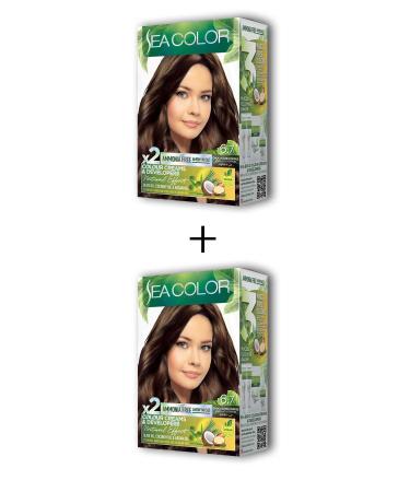 Sfey 2X2 Tube Cream Hair Dye Set Chocolate Brown No:6.7 - FSK6892-2517