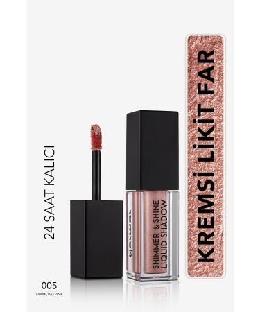 Flormar Metallic Liquid Eyeshadow (PINK) - Shimmer & Shine Liquid Shadow - 005 Diamond Pink - 8682536003131