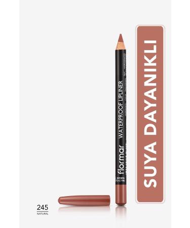 Flormar Waterproof Lip Pencil (NATURAL DARK BROWN) - Waterproof Lipliner - -245 Natural - 8690604567607