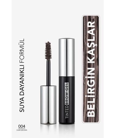 Flormar Water-Resistant Eyebrow Mascara (DARK BROWN) - Tinted Brow Gel - 004 Dark Brown - 8682536034784
