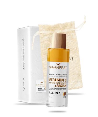SWANFEAT Dual Phase Micellar Makeup Remover Water with Argan Oil Vitamin C and Hyaluronic Acid - Buy Online on GoSupps.com