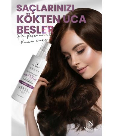 Novega Keratin Collagen Hair Milk -Straightening & Moisturizing Effect Shiny and Frizz-Free Hair 250ML - Buy Online on GoSupps.com