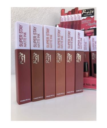 Roesia Rose Cosmetics Rose Superstay Permanent Lipstick Set 6 Pieces