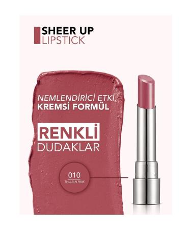 Flormar Moisturizing Shiny Lipstick (MISTU PINK) - Sheer Up Sls. - 010 Thulian Pink - 8682536012089 - Buy Online on GoSupps.com