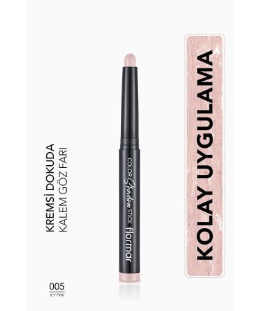 Flormar Waterproof Shimmering Pencil Eyeshadow -color Shadow Stick - 005 Icy Pink- 8682536039451