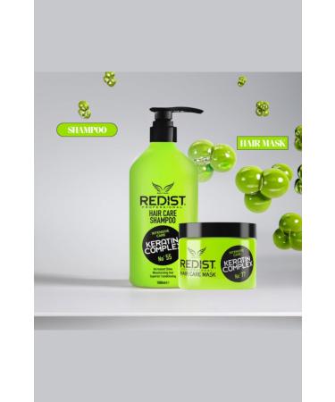 Redist Keratin Hair Care Shampoo 1000 Ml + Keratin Hair Care Mask 500 Ml - Buy Online on GoSupps.com