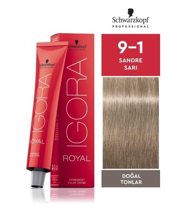 Igora Royal Natural Tones 9-1 Sandre Blonde Hair Dye 60ml