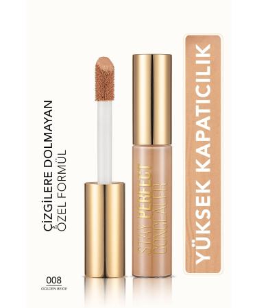Flormar Natural Finish Concealer (WARM UNDERTONE) - Stay Perfect Concealer - 008 Golden Beige - 8682536037426