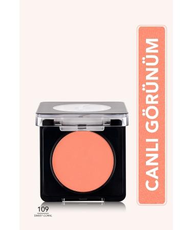 Flormar Matte Finish Compact Blush - Blush-on -109 Sweet Coral - 8682536051798