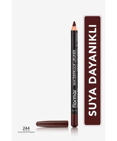 Flormar Waterproof Lip Pencil (BROWN) - Waterproof Lipliner - 244 Chocolate Fondue - 8690604567591