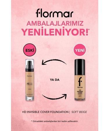 Flormar Natural Finish Foundation - Invisible Cover HD Fdt. - 080 Soft Beige - 8682536059091 - Buy Online on GoSupps.com