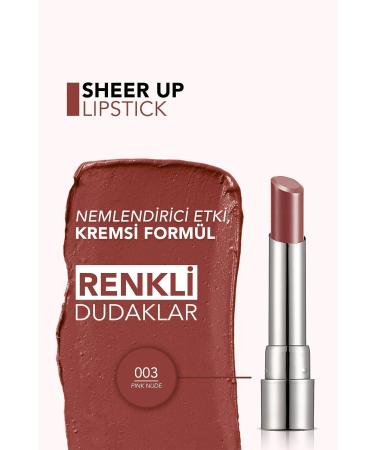 Flormar Moisturizing Shiny Lipstick (Pink) - Sheer Up Lipstick New - 003 Pinky Nude - 8682536012010 - Buy Online on GoSupps.com