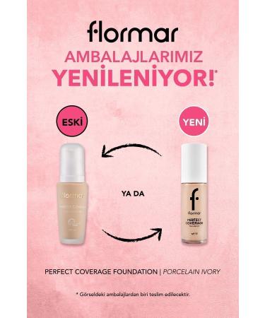 Flormar Perfect Coverage Intensive Concealer Water Based Foundation (PINK UNDERTONE) -105 Porcelain Ivory -8682536058223 - Buy Online on GoSupps.com