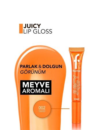 Flormar Fruit Flavored Lip Gloss (ORANGE) - Juicy Lip Gloss - 002 Orange - 8682536087728 - Buy Online on GoSupps.com