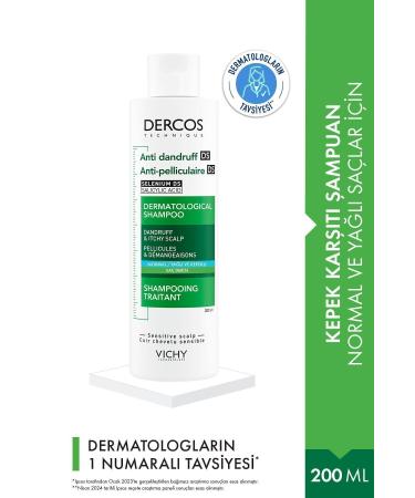Vichy Dercos Anti-Dandruff Hair Care Shampoo for Normal/Oily Hair 200 ml