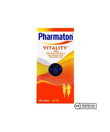 Pharmaton Vitality 100 Tablets Multivitamin 8683060010213 - Buy Online on GoSupps.com
