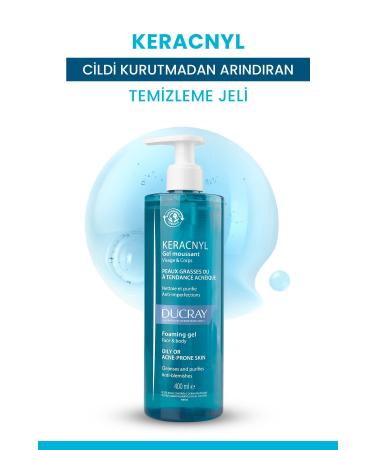 Ducray Keracnyl Gel Cleansing Gel for Oily and Acne Prone Skin 400ml - Buy Online on GoSupps.com