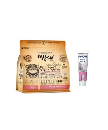 My Cat Salmon and Chicken Kitten Kitten Cat Food 2 Kg Nova Malt Paste for Kittens 100 Gr