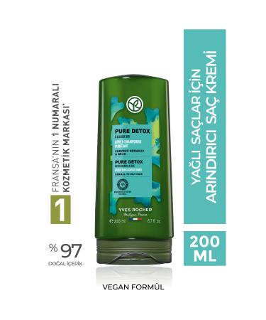 Yves Rocher Purifying Conditioner for Oily Hair (Pure Detox) - Vegan-200 ml